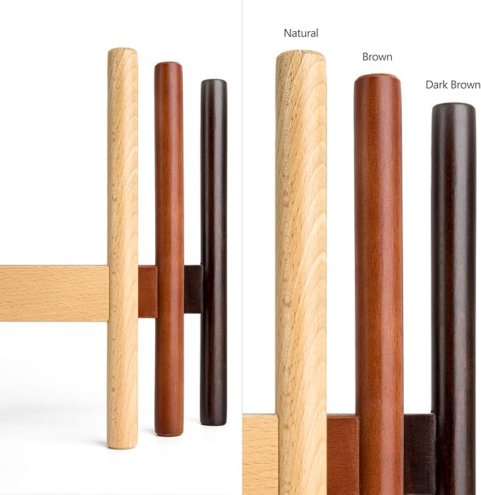 Mkono Plant Stand Mid Century Wood Flower Pot Holder (Plant Pot NOT Included) Modern Potted Stand Indoor Display Rack Rustic Decor, Up to 12 Inch Planter, Brown