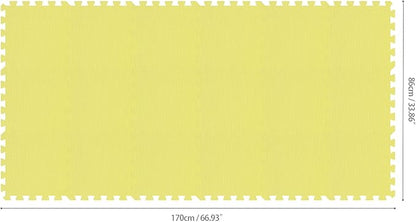 qqpp EVA Rubber 18 Tiles Interlocking Puzzle Foam Floor Mats - Baby Play Mat for Playing | Exercise Mat for Home Workout. Yellow. QC-Eb18N