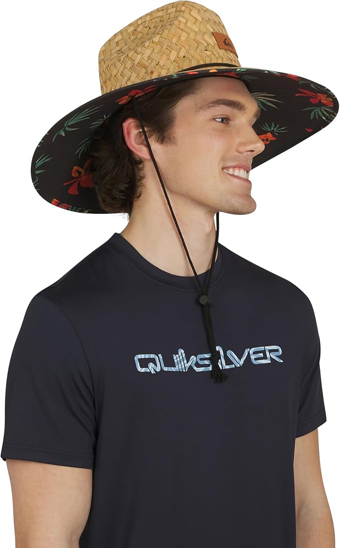 Quiksilver Men's Wide Brim Outdoor Lifeguard Straw Sun Hat