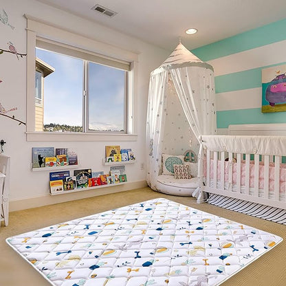 Baby Play Mat 71" X 59", Premium Thicken Foam One-Piece Crawling Mat, Extra Large Non-Slip Cushioned Activity Playmats for Babies, Toddlers, Infants, Play & Tummy Time