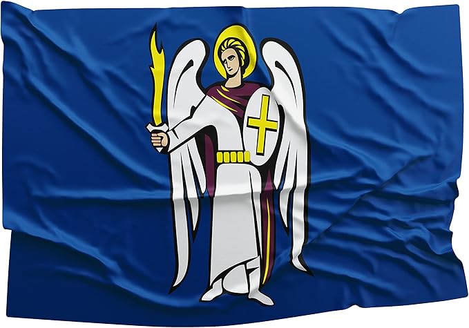 Kyiv City Ukraine Flag 3x5 ft – Vibrant Heritage Banner for Garden or Home, Display Rich History & Pride, Powerful Reminder of Ukrainian Spirit – Vivid Color, Double Stitched, Brass Grommets