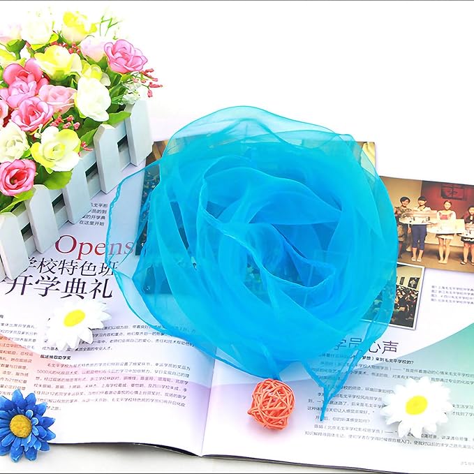 Larcele 12 Pieces Juggling Dance Scarf for Performance Prop Accessory 24 x 24 inches WDSJ-02