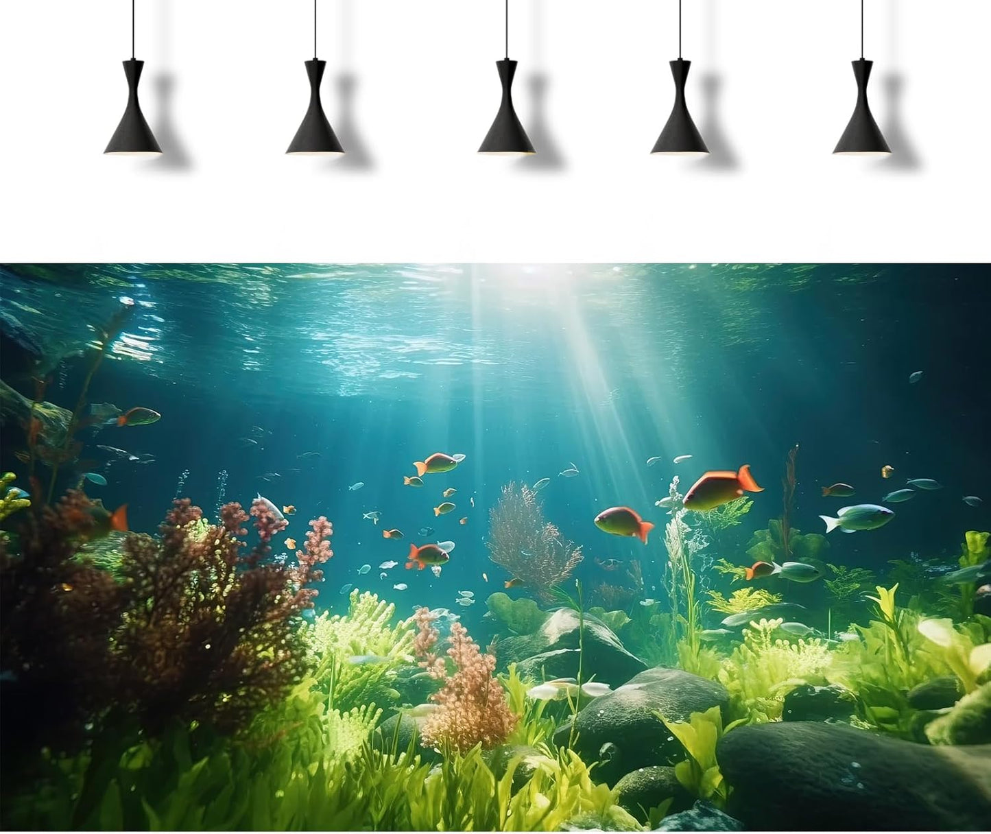 Fish Tank Background Underwater Aquarium Background Under The Sea Aquatic Plants Fish Tank Backgrounds Ocean Floor Rock Terrarium Wallpaper Tropical Fish Aquarium Reptile Tank Backgrounds 48x20in