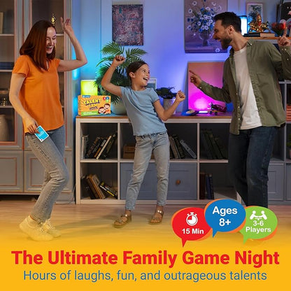 ThinkPsych Talent Jam - Hilarious Talent Show & Charades Game - Fun Family Games for Kids and Adults - Family Game Night for Teens