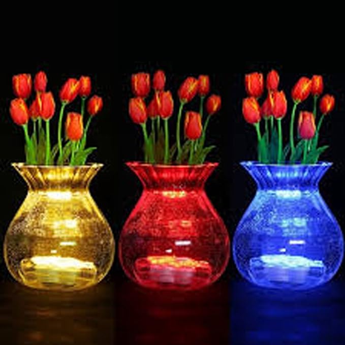 Bright LED Floral Tea Light Vase Submersible Lights for Party Wedding (White, 30 Pack)