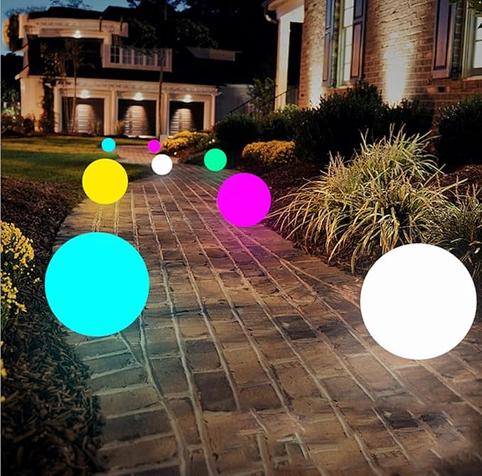 8-Inch LED Ball Light, Multi-Color Rechargeable Night Lights Waterproof Dimmable Mood Lamp with Remote for Home Garden Patio Party Bar Decors