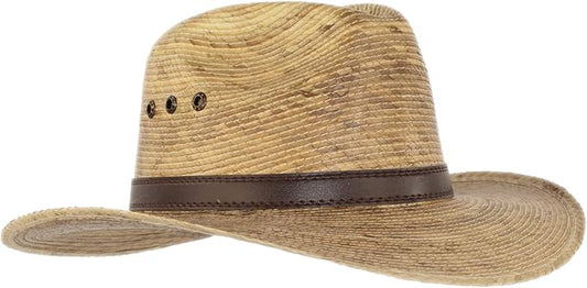 Palm Leaf Straw Trilby Wide Brim Fedora Golf Sun Hat for Men or Women, UV UPF Protection Natural
