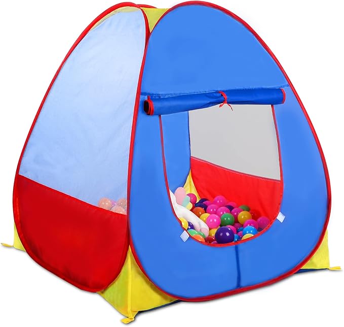 EocuSun Pop Up Playhouse, Ball Pit Kids Play Tent for Indoor & Outdoor, Foldable Play Tent for Kids Girls & Boys (Balls Not Included) (Multicolor)