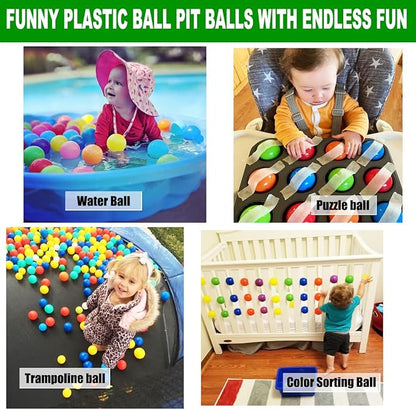 LANGXUN 50 100 200 Soft Plastic Ball Pit Balls for Kids, Gift for Baby Toddler Birthday Christmas, Ball Pit Play Tent, Baby Kiddie Pool Water Toys, Party Decoration