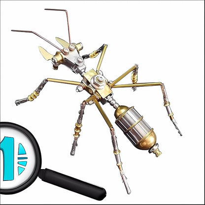 3D Steampunk Mechanical Insect Puzzle Kit - DIY Metal Assembly Model for Adults, Unique Retro Brass Sculpture Craft for Home Office Decoration (Ant B)