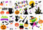XIMISHOP 6sheet Halloween Gel Window Clings, Pumpkin Ghost Witch Gel Window Stickers Decoration Decals for Halloween Window Decor