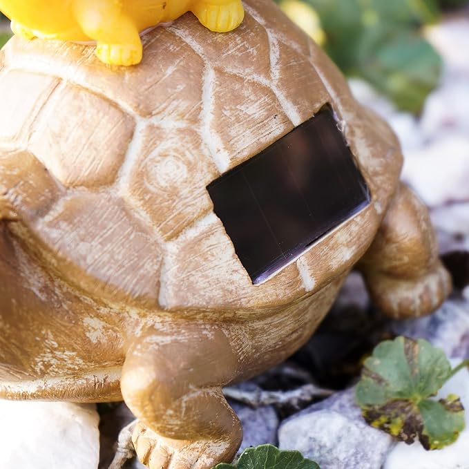 VP Home Mom and Baby Turtle Solar Powered LED Outdoor Decor Garden Light Great Addition for Your Garden, Solar Powered Light Decorations Gifts for Outside Patio Lawn Yard