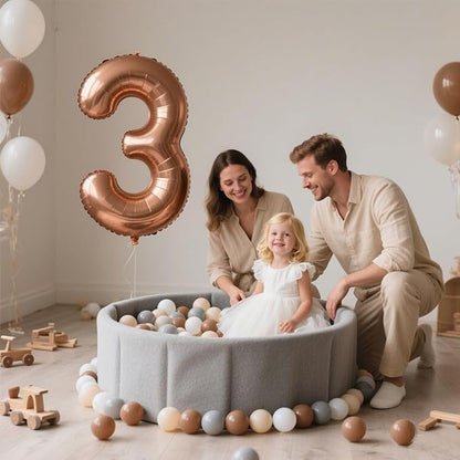 GOGOSO Balls for Ball Pit - Plastic Ball for Toddlers 1-3, Baby Kids Ball Pool Decoration 50 100 200 300 500 1000 (Grey+Coffee+ Beige+White, 500 Balls)