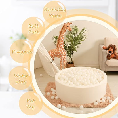 Realhaha Ball Pit Balls 50 100 200 500 Play Balls Plastic Balls for Baby Girls Toddlers Kids Play Tent Pool Playhouse Playpen Party Decoration