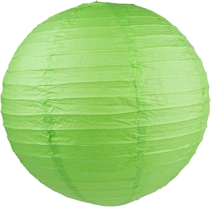 WYZworks Round Paper Lanterns 10 Pack (Green, 14") - Hanging Paper Lanterns Lamp for Wedding, Birthday, Party and Home Decorations with 8", 10", 12", 16" Option