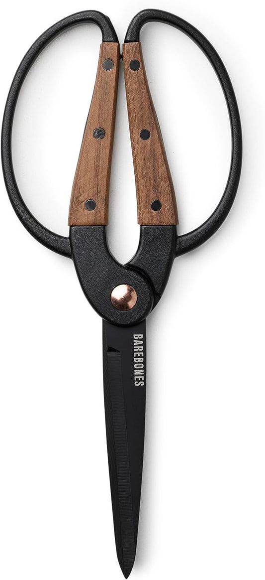 Barebones Garden Scissors - Walnut Plant Scissors - Garden Supplies and Indoor Plant Accessories - Plant Shears with Wide Handles - Comfortable Fit Hand Pruners (Large)