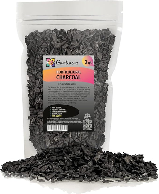 Horticultural Charcoal for Indoor Plants [3-Quart Bag] Black Diamond Soil Amendment for Orchids, Terrariums, and Gardening