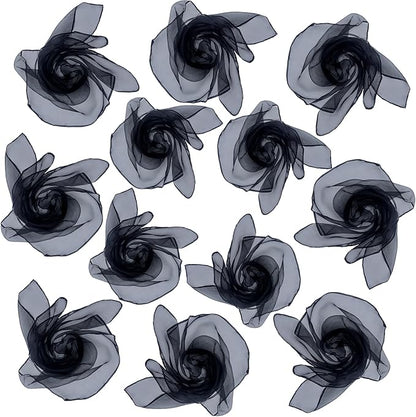 Dance Scarves 12 Pcs Juggling Scarves for Kids Play Silk Scarve for Babies Toddlers Children Movement Learning Education Musical Accessories Colorful Scarfs Magic Tricks Performance(Black)