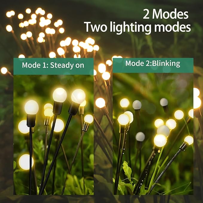 Solar Outdoor Decor - 4 Pack 40 LED Lights, Waterproof, Warm White (4 pack-40 LEDs)