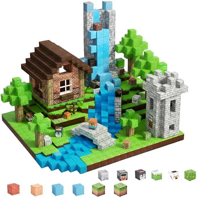 Magnetic Building Blocks 104PCS, Magnetic Blocks for Kids Ages 4-8, Magnetic Cubes STEM Building Toys for Boys Girls, Magnet Cubes for Sensory Montessori & Preschool Learning