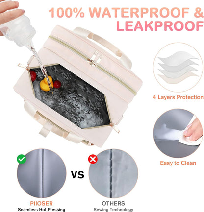 PIIOSER Breastmilk Cooler Bag with Ice Pack, Fits 6 Baby Bottles Up to 9 Ounce, Insulated Bottle Travel Bags with Shoulder Strap-Wearable Breast Pump Carrying Case for Nursing & Working Moms