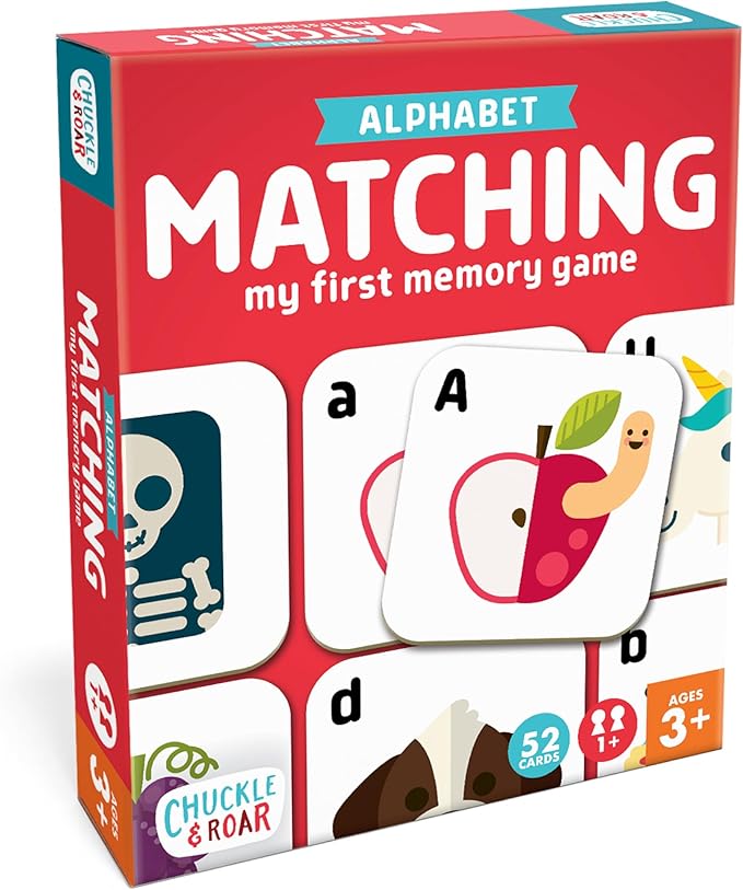 Chuckle & Roar - Matching Game Alphabet - Board Game for Kids 3 and up - Concentration Game for Toddlers - Preschool