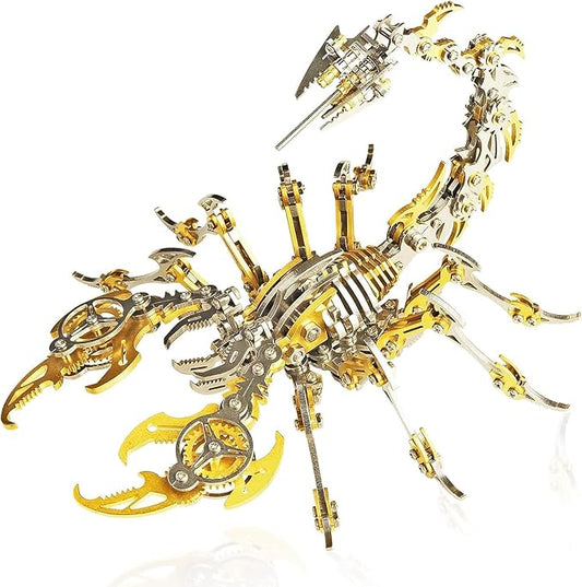 Scorpion 3D Metal Model Kits to Build DIY Colorful 3D Puzzle Ornaments for Adults,Teens Birthday Christmas (Yellow Metal)