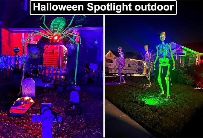 Landscape Lighting, 24W RGB Spot Lights Outdoor for Yard with Transformer & Remote 12 Colors and 19 Modes Outdoor Lights for House Lawn Tree Flag Garden Driveway Backyard Fence Plant, 4 Pack