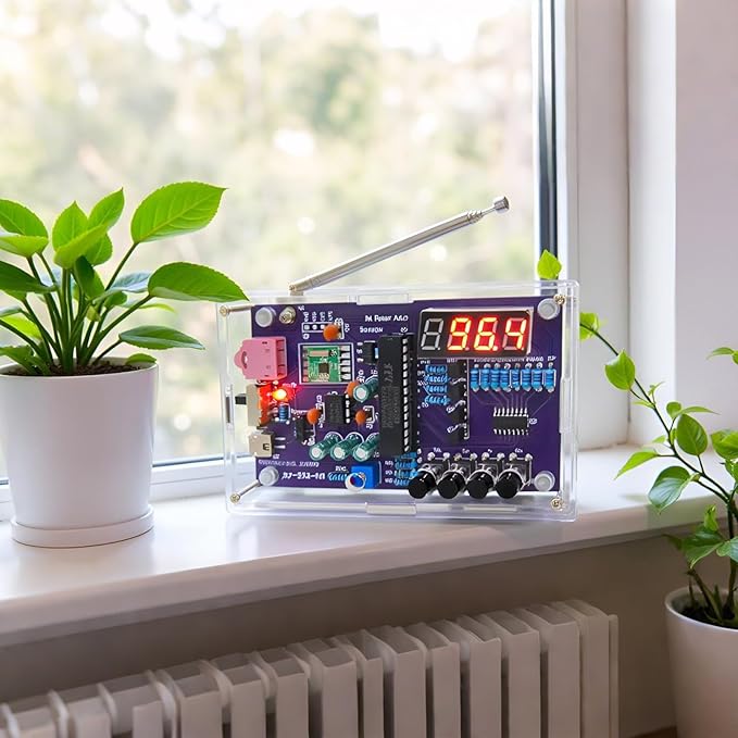 Gikfun FM Radio Kit Soldering Practice Kit DIY School Project FM 87-108MHz with 2 Power Supply Modes, Soldering Learning and Teaching for Beginners, Adults EK1989