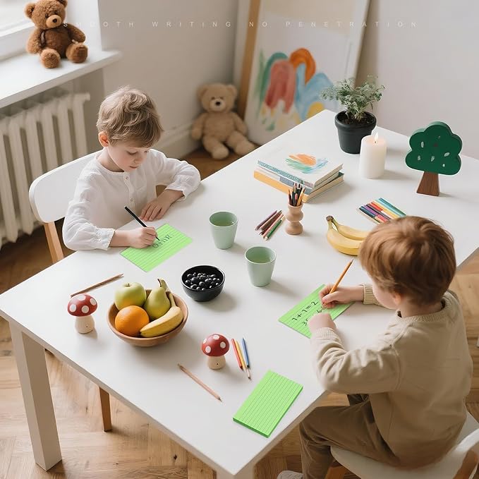 600 Count Index Cards 3 x 5 Inch Green Lined Flash Cards Ideal for Studying and To-do-List, Portable Note Cards Taking for Students and Teachers, Flash Card Styled for Home, Office or School Use