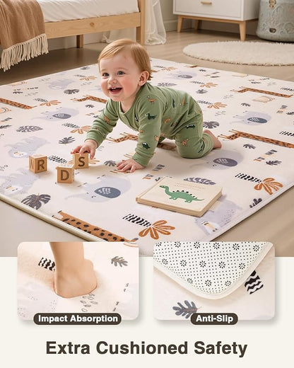 Baby Play Mat for Floor,1.2" Thick 47x47 Play Mat for Playpen,Safe Tummy Time Mats for Babies and Infants Toddlers,Cushioning Foam Mats for Kids Crawling,Non-Slip Baby Playmat,Tatami,Nursery Rug