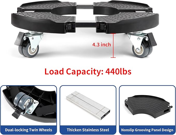 W B D WEIBIDA Plant Caddies with Wheels 2 Pack Heavy Duty Rolling Plant Stand Large Potted Plant Dolly Cart Garden Pot Mover