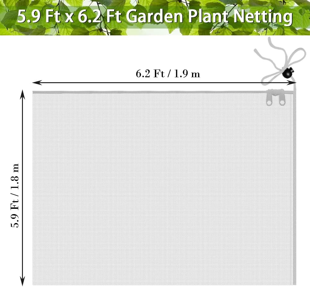 Fruit Tree Netting Covers with Zipper to Protect from Squirrels and Birds Large Netting for Fruit Trees Net Protection, White, 71" x 75", 1 Pack