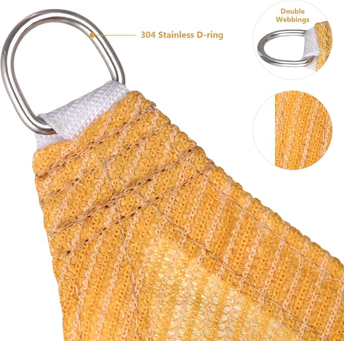 Eden's Decor Straight Flat-Edged Sun Shade Sail Rectangular 5' x 20' Wheat UV-Blocking Outdoor Canopy Fabric Cloth Awning for Pergola Patio Garden Backyard Custom Size