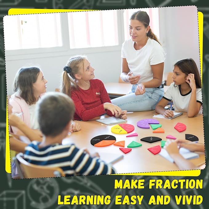 6 Sets Fraction Circles Set for Math Classroom Fractions Manipulatives Math Manipulatives for Home School Supplies