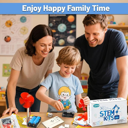 6 STEM Science Kits for Kids Age 6-8 8-12, STEM Building Toys for 6 7 8-10 Year Girls Boys Wood Crafts, Electric Fan Experiments Activities Circuit Projects, Bulk Gifts for Kids Classroom Party Favors