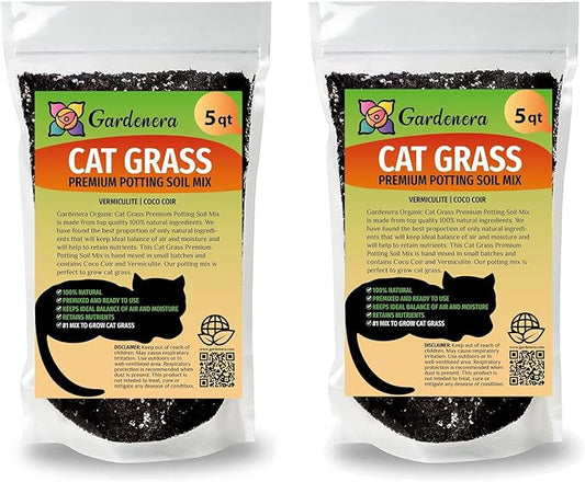 Cat Grass Growing Medium - Provide Your Cat with a Fun and Healthy Source of Greens - 10 QUARTS