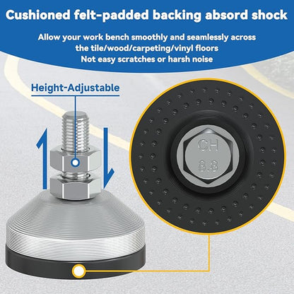 60" Adjustable Workbench, Work Bench Table with Power Outlet, Metal Tool Bench Work Bench for Garage, Large Load Capacity Garage Workbench for Workshop,Office,Home