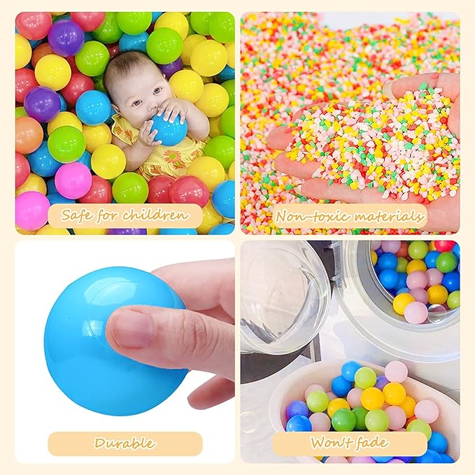 Realhaha Ball Pit Balls 50 100 200 500 Play Balls Plastic Balls for Baby Girls Toddlers Kids Play Tent Pool Playhouse Playpen Party Decoration