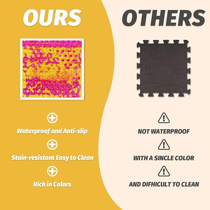 Liquid Lava Tiles for Kids： 11.8x11.8 in Educational Play Mat with Non-Slip Base Develop Motor Skills & Creativity for Children 3-12 Years (4 Pack D)