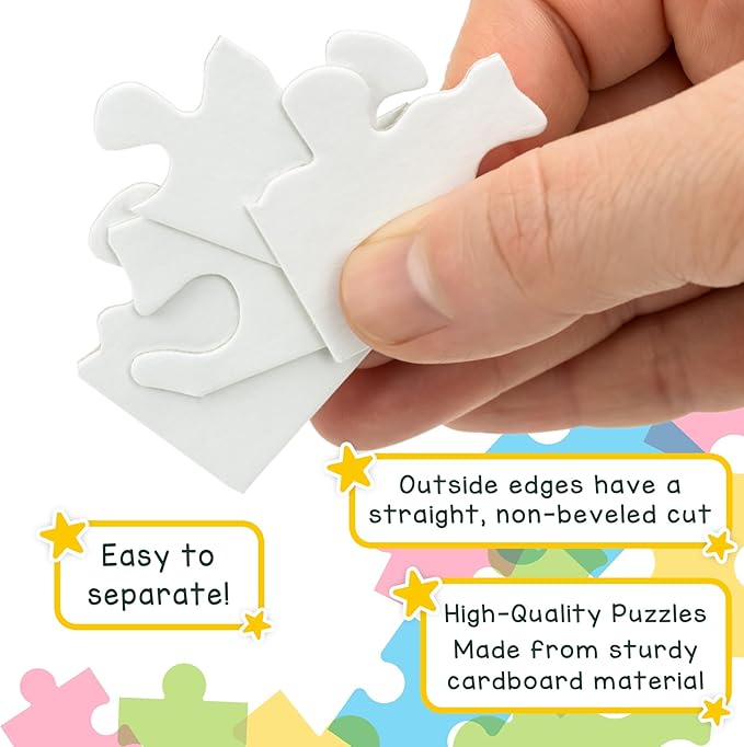 Hygloss 12 Blank Person-Shaped Puzzles – 8.5 x 10.5 Inches – Ideal for All-About-Me Activities – Write, Draw, and Decorate – 26 Pieces Each