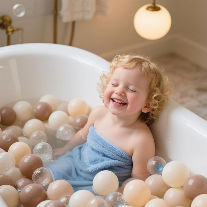 GOGOSO Ball Pit Balls for Toddlers Phthalate-Free BPA-Free Non-Toxic Crush Proof Soft Plastic Play Balls Baby Kids Shape Tent Pool Playhouse Playpen Party Decor,Coffee Brown Beige,1000PCS