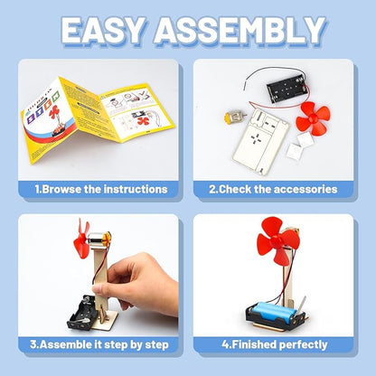 6 STEM Science Kits for Kids Age 6-8 8-12, STEM Building Toys for 6 7 8-10 Year Girls Boys Wood Crafts, Electric Fan Experiments Activities Circuit Projects, Bulk Gifts for Kids Classroom Party Favors