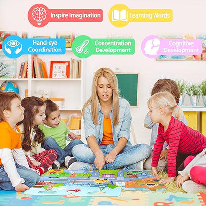 6 Pack Reusable Sticker Book for Kids,Visfun Stickers for Kids Window Stickers Fun Travel Toys for Toddlers Gifts Idea for Boys and Girls (Animal+Vehicles+Space+Insecks+Ocean+Dinosaurs)