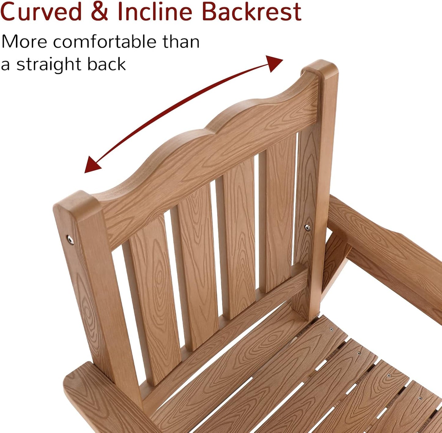 Stoog 3-Piece All-Weather Garden Chairs Set of 2 with Table, Outdoor Dining Chair with 400 lbs Weight Capacity, Patio Bistro Set for Porch, Backyard, Lawn and Deck, Teak