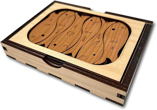 Fisherman's Dilemma Wooden Brain Teaser Puzzle - Made in USA