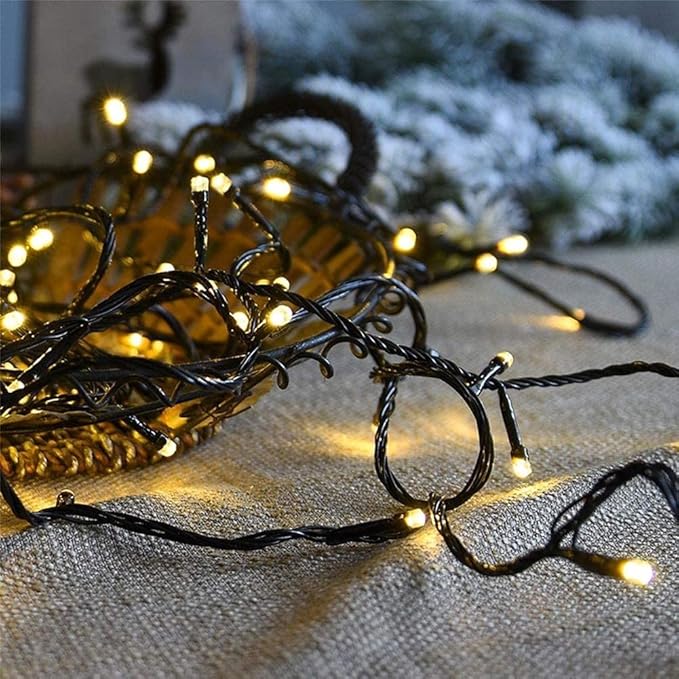weillsnow 66 FT 200 LED Warm White Christmas Lights,Plug in Waterproof String Lights,8 Lighting Modes with Memory for Outdoor Indoor Garden Tree Christmas Party Decorations(Warm White)