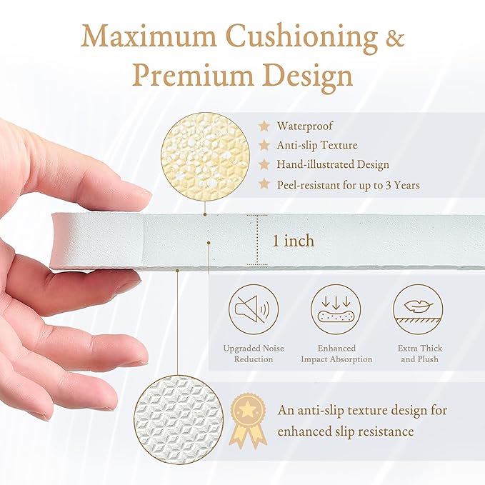 PopsyKosy Super 1 Inch Thick Premium Quality Exercise & Baby Foam Play Mats - Expandable & Large Non-Toxic Odorless Floor Mat - 6 Tiles Spacious 6x4ft - Peel-Resistant - Champagne Yellow