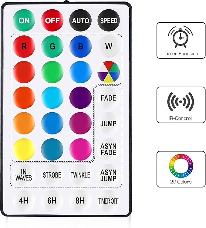 weillsnow Color Changing Christmas Lights, 66ft 200 LED RGB String Lights with Remote & Timer, Fairy Lights for Indoor Outdoor Xmas Tree Party Wedding Christmas Decorations