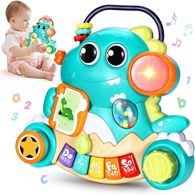 WITALENT Baby Toys 6-12 Months Dinosaur Piano Music Light Up Toys for 1 Year Old Boys Girls Infant Toys for 7 8 9 10 12 18 Months Interactive Piano Keyboard Toys Baby Christmas 1st Birthday Gifts